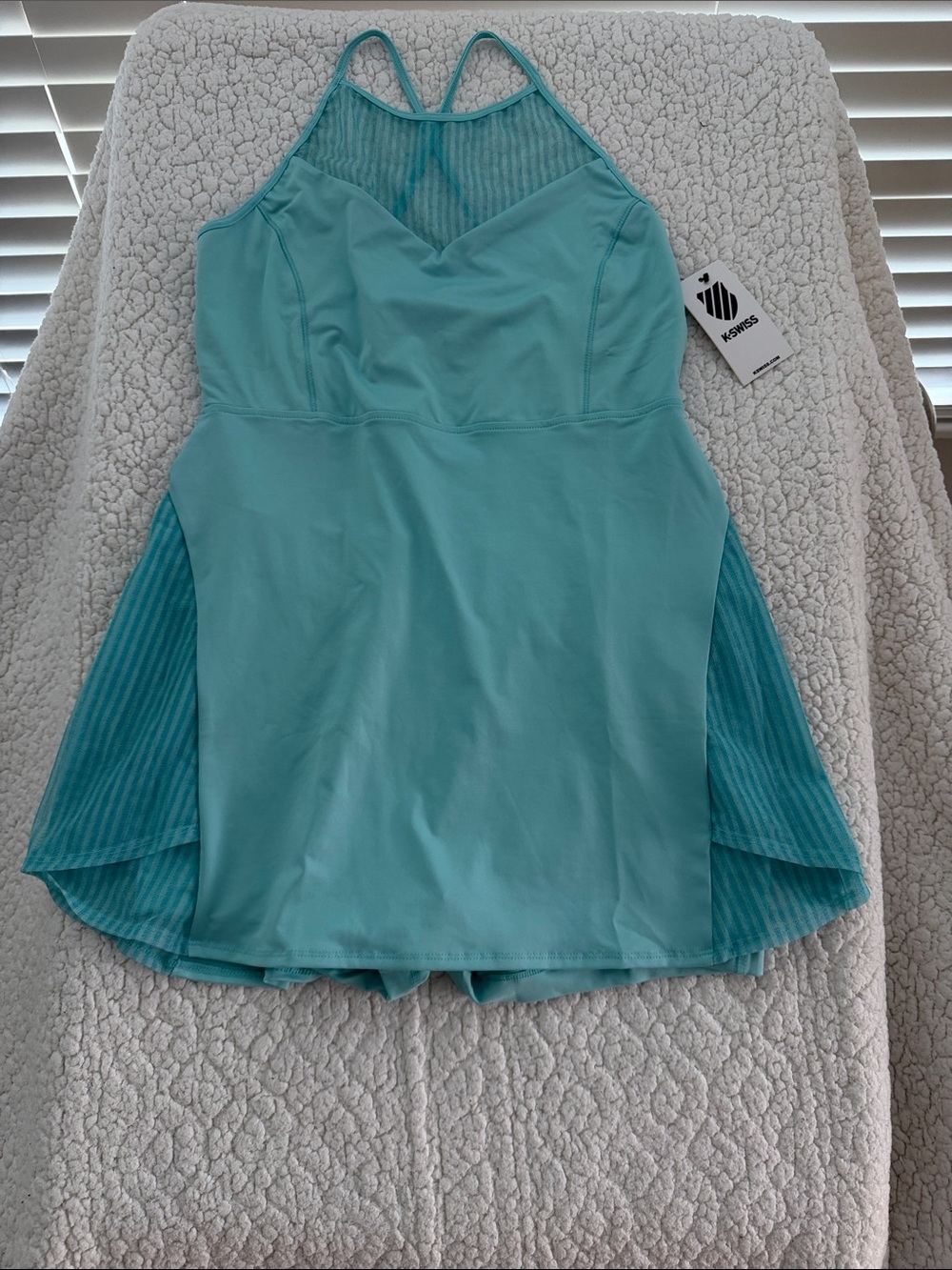 K-Swiss Aqua Teal Halter Mini Dress